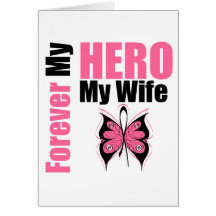 Breast Cancer Forever My Hero My Wife Greeting Card