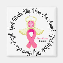 Breast Cancer God Made My Hero An Angel Refrigerator Magnets