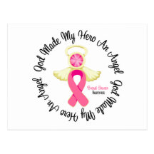 Breast Cancer God Made My Hero An Angel Post Card