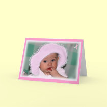 Breast Cancer Greeting Card - Baby in Pink Hat cards