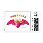 Breast Cancer heart and flame Postage postage
