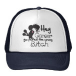 Breast Cancer Hey You Picked The Wrong Bitch Mesh Hats