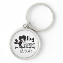 Breast Cancer Hey You Picked The Wrong Bitch Keychain