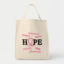 Breast Cancer HOPE 7.1 Canvas Bags