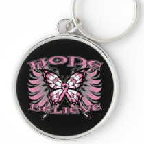 Breast Cancer Hope Believe Butterfly Key Chains