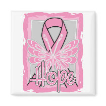 Breast Cancer Hope Butterfly Portrait Magnet