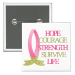 Breast Cancer Hope Courage Strength Pin