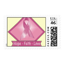 Breast Cancer Hope Faith Love Postage