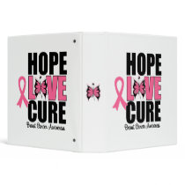 Breast Cancer Hope Love Cure Binder by giftsforawareness Breast Cancer Hope Love Cure Binder