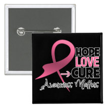 Breast Cancer Hope Love Cure Buttons