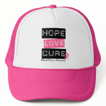 Breast Cancer Hope Love Cure Trucker Hats