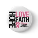 Breast Cancer Hope Love Faith buttons by cancerapparel Breast Cancer Hope Love Faith buttons