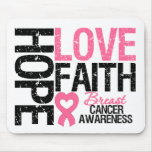 Breast Cancer Hope Love Faith Mouse Pads