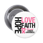 Breast Cancer Hope Love Faith buttons