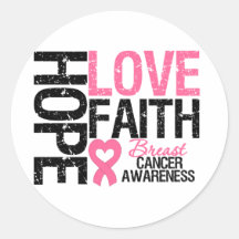 Breast Cancer Hope Love Faith Sticker