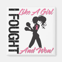 Breast Cancer I Fought Like A Girl and Won Refrigerator Magnet