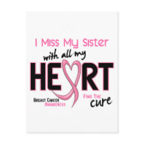Breast Cancer I Miss My Sister Postcard