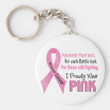 Breast Cancer I Proudly Wear Pink 1 Keychains