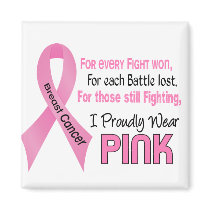 Breast Cancer I Proudly Wear Pink 1 Fridge Magnet