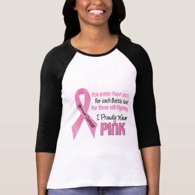 Breast Cancer I Proudly Wear Pink 1 Tee Shirts