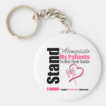 Breast Cancer I Stand Alongside My Patients v2 Key Chain