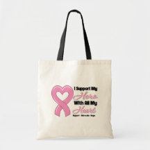 Breast Cancer I Support My Hero With All My Heart Bag