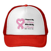 Breast Cancer I Support My Hero With All My Heart Hats