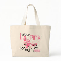 Breast Cancer I WEAR PINK FOR MY AUNT 45 Tote Bag