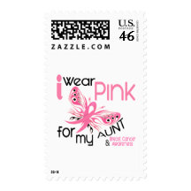 Breast Cancer I WEAR PINK FOR MY AUNT 45 Stamp