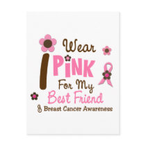 Breast Cancer I Wear Pink For My Best Friend 12 Postcards