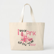 Breast Cancer I WEAR PINK FOR MY MOM 45 Canvas Bags