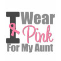 Breast Cancer I Wear Pink Ribbon For My Aunt t-shirts