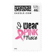 Breast Cancer I Wear Pink Ribbon For My Niece Postage Stamp