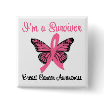 Breast Cancer I'm a Survivor buttons by cancerapparel Breast Cancer I'm a Survivor buttons