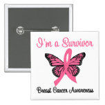Breast Cancer I'm a Survivor buttons