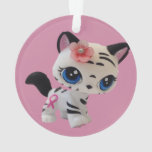 Breast Cancer Kitty Ornament