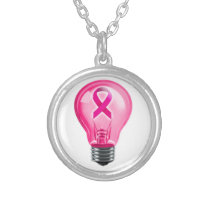Breast cancer light bulb necklace necklaces