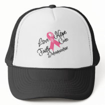 Breast Cancer Love Hope Determination Mesh Hats