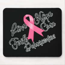 Breast Cancer Love Hope Determination Mousepads