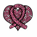 Breast Cancer Mosaic Heart Ribbon photosculpture