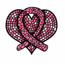 Breast Cancer Mosaic Heart Ribbon photo sculptures by giftsforawareness Breast Cancer Mosaic Heart Ribbon photo sculptures