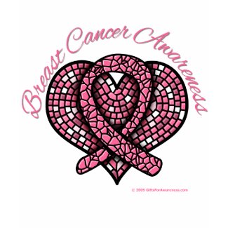 Breast Cancer Mosaic Heart Ribbon shirt