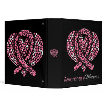 Breast Cancer Mosaic Ribbon Awareness Matters binders