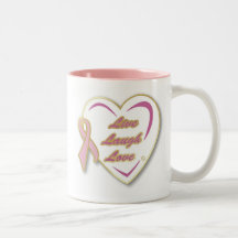 Breast Cancer Mug LiveLaughLove  with Pink Ribbon
