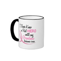 BREAST CANCER Never Knew A Hero 3 Grandma mugs