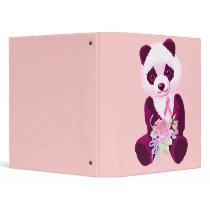 Breast Cancer Panda Bear 3 Ring Binder