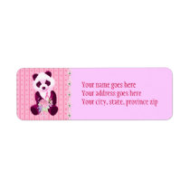 Breast Cancer Panda Bear Custom Return Address Labels