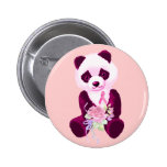 Breast Cancer Panda Bear Pinback Button