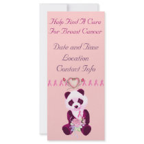 Breast Cancer Panda Bear Rack Card Template