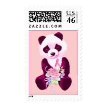Breast Cancer Panda Bear Stamps